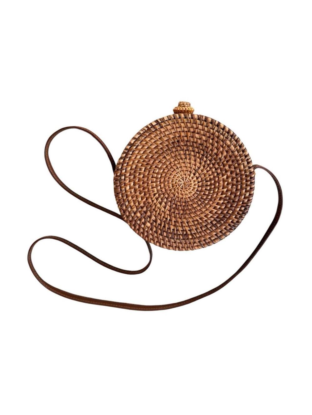 Retro Rattan Wicker Round Purse - Picture 6 of 6